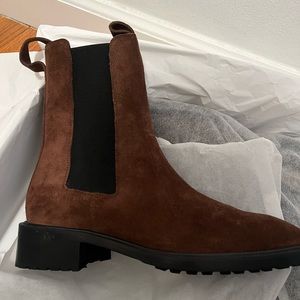 Aeyde Simone Chelsea moka suede boots 38 (never worn)